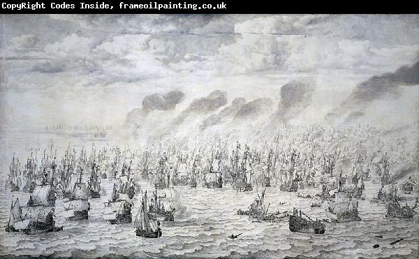 willem van de velde  the younger The Battle of Terheide, 10 August 1653: episode from the First Anglo-Dutch War